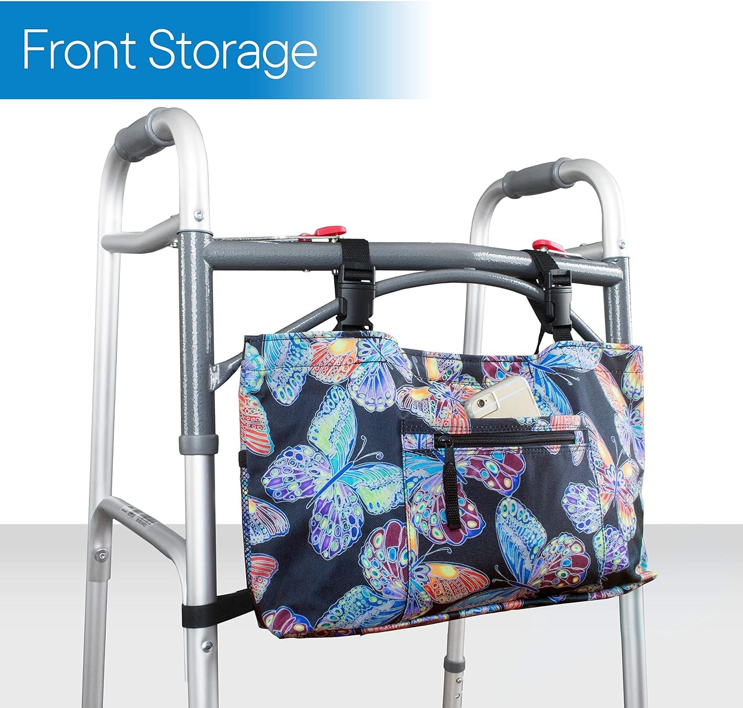 Water Resistant Walker Rollator Bag w/ Soft Cooler Compartment