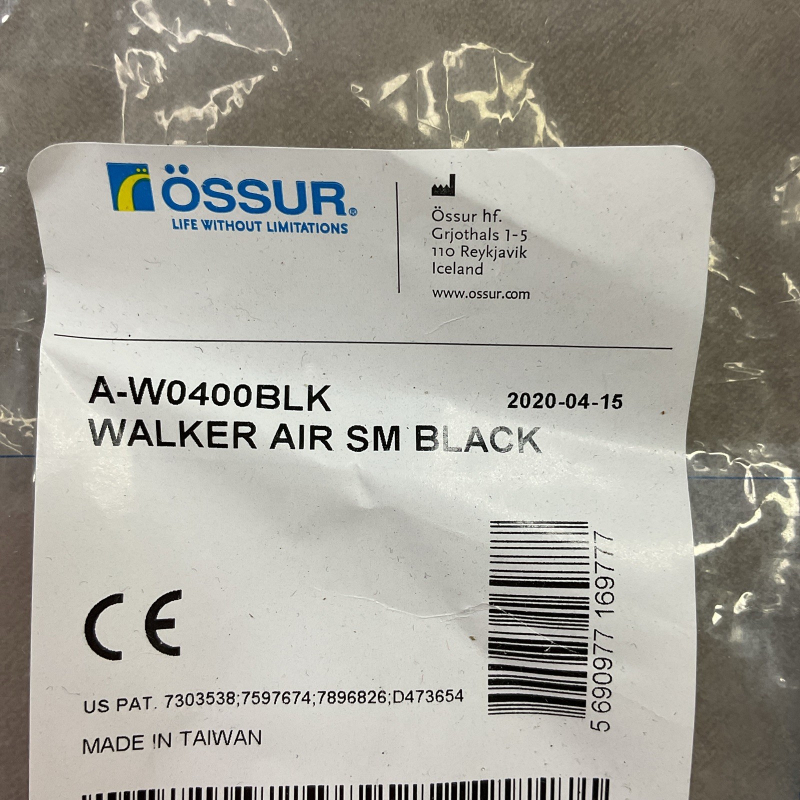 Ossur Boot Air Equalizer Hi-Top Form Fit Walking A-W0400BLK Black NEW
