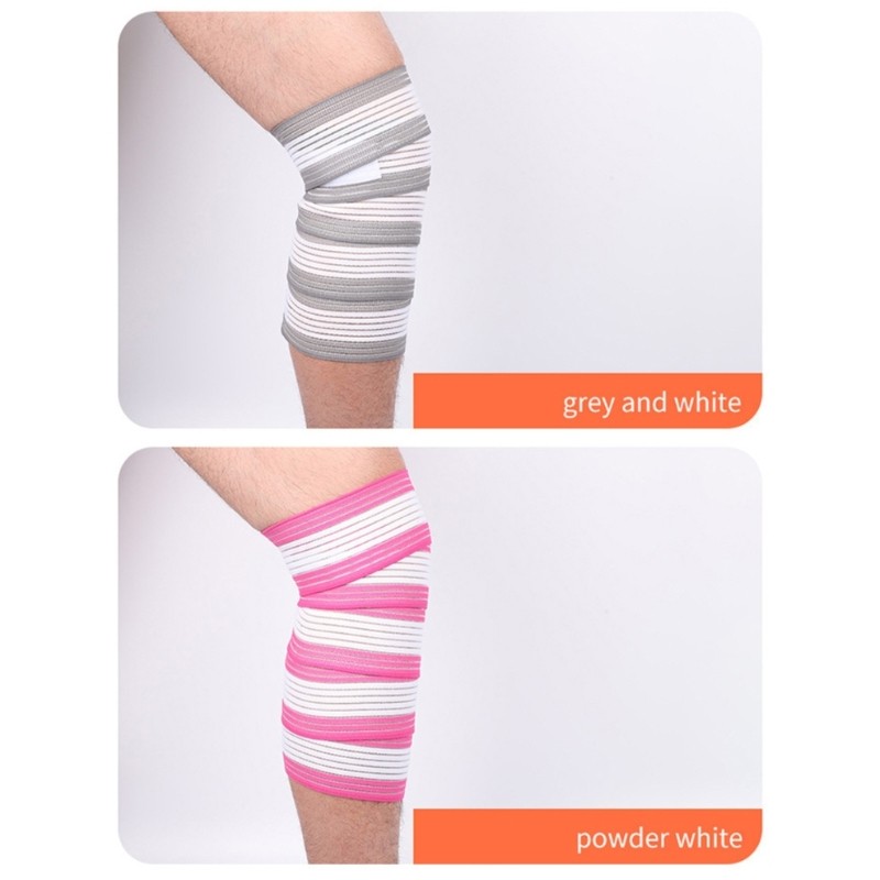 Stretchy Knee Support Strap 180X8cm Elastic Nylon Spandex Bandage For Running