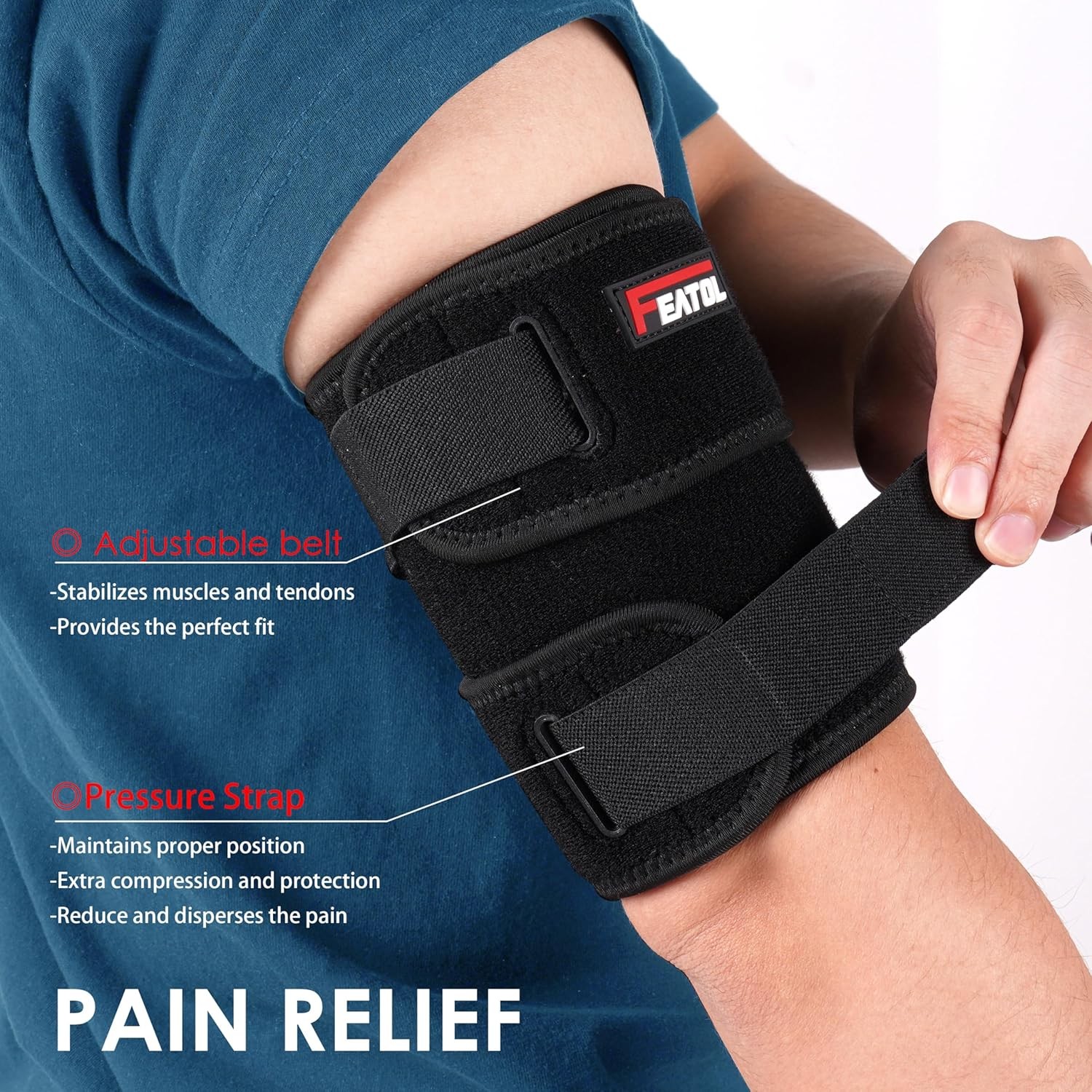 Bicep Tendonitis Brace Upper Arm Support Tricep Compression Sleeve w/Ice Packs