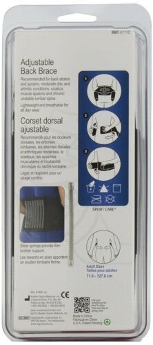 Mueller Unisex Adjustable Back Brace Back Pain Relief Breathable Sport Care 1ct