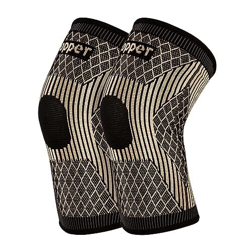 Compression Knee Sleeve 1 Pair – Knee Braces for Knee Pain for Men and Women, L