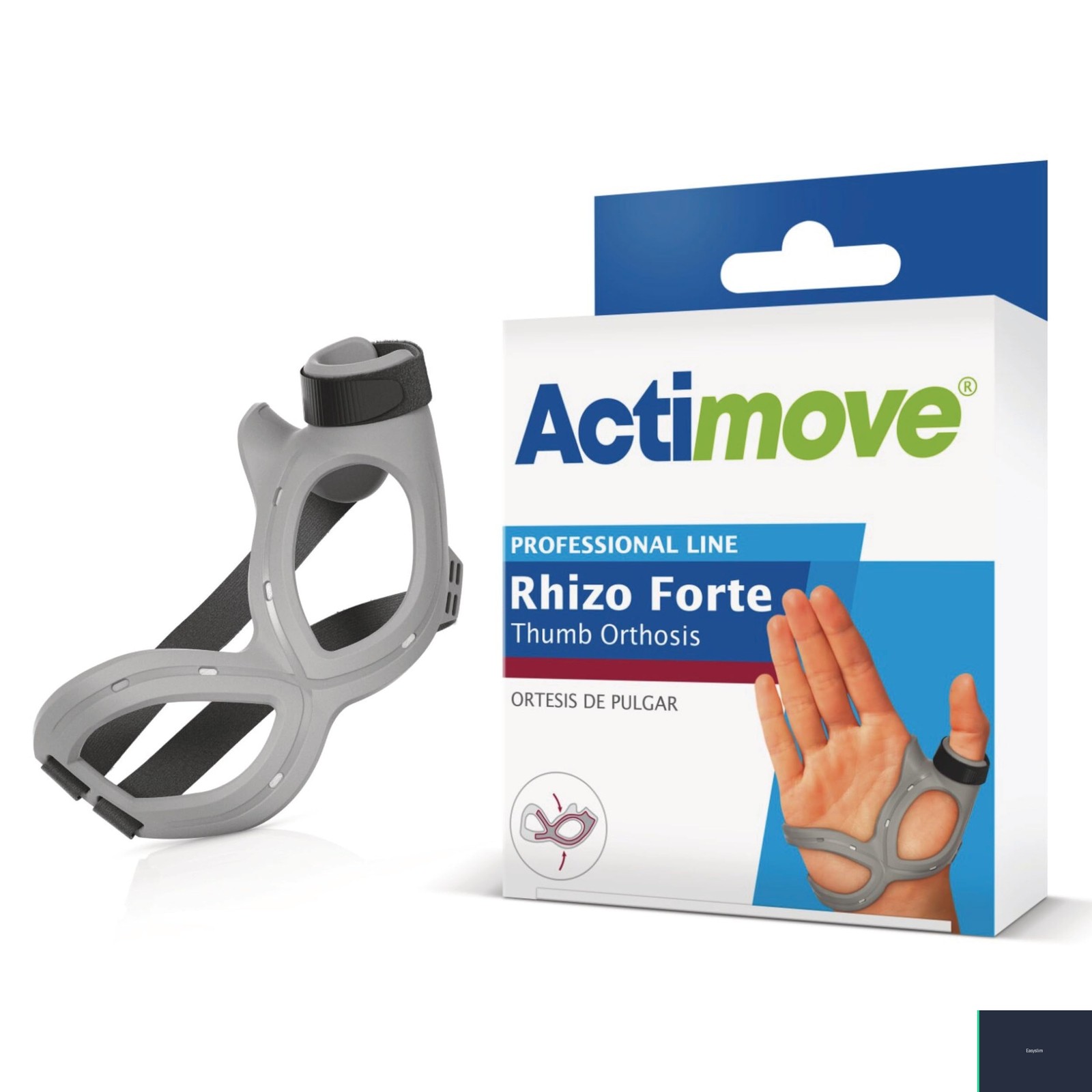 Thumb Brace Left Hand Support, Small Size, Gray Aluminum, Adjustable