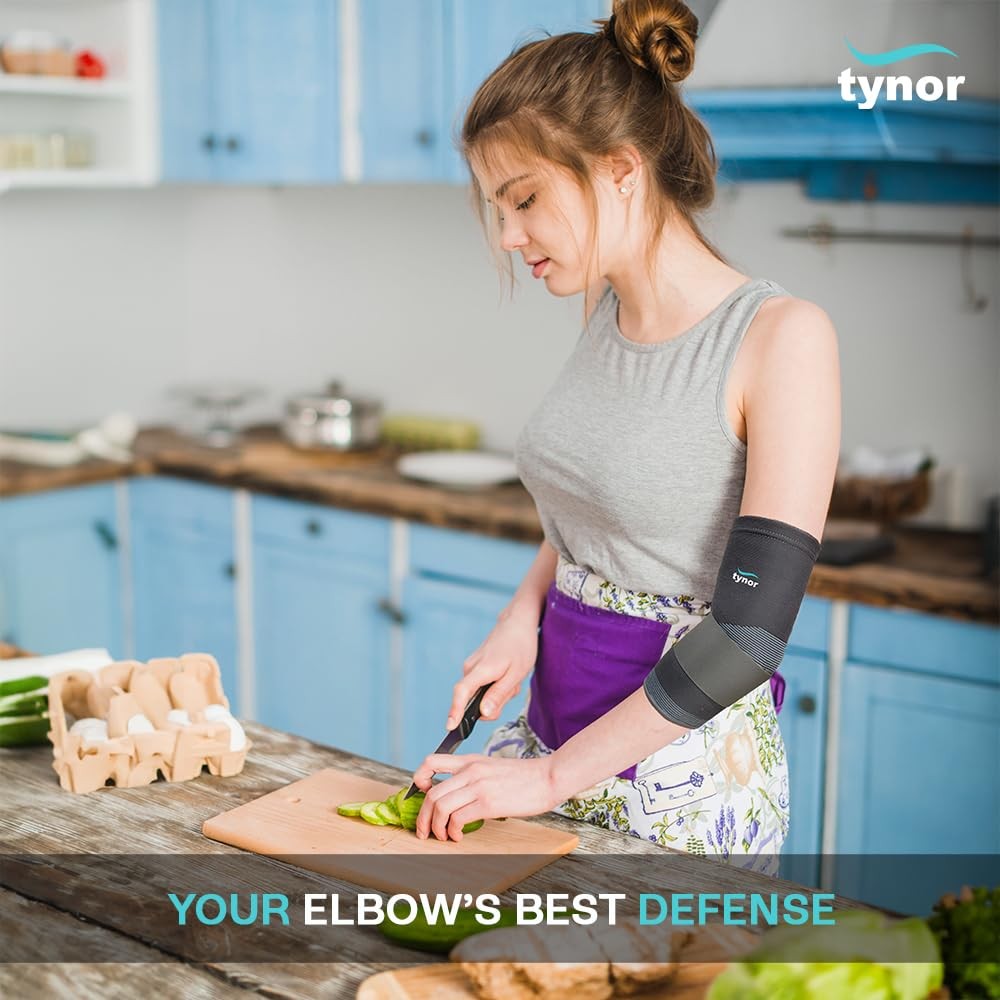TYNOR Elbow Support, Grey, Medium, 1 Unit