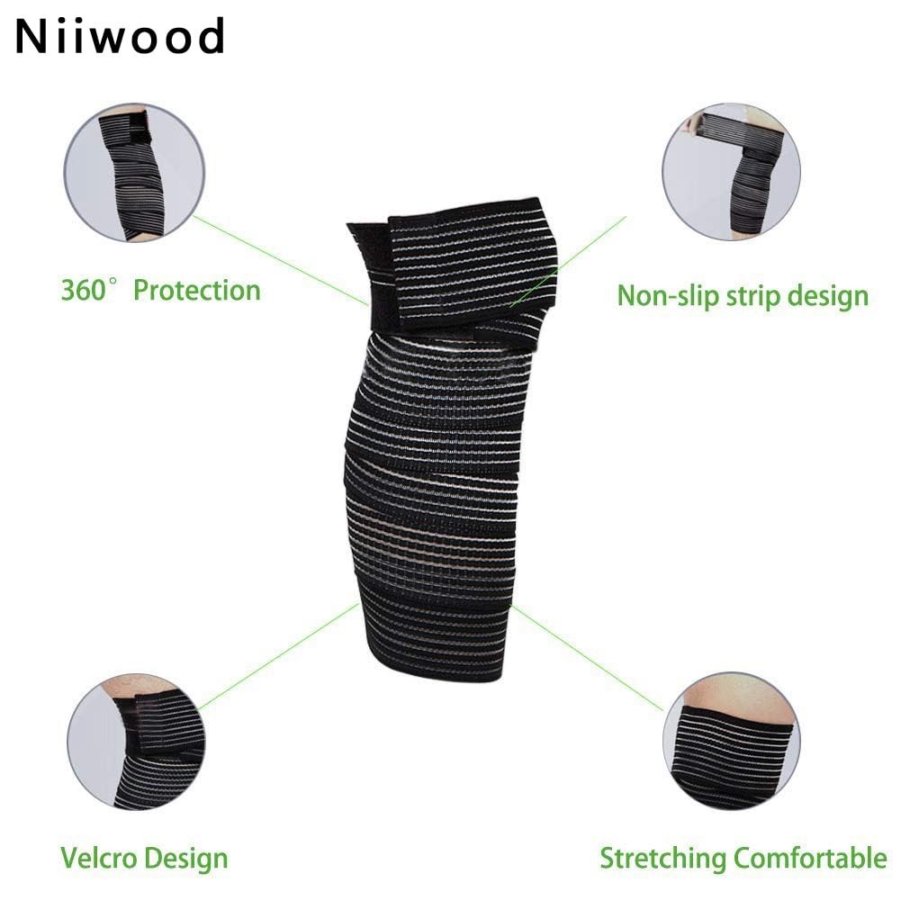 Adjustable Compression Knee Brace – Extra Long Silk Wrap for Sports & Recovery