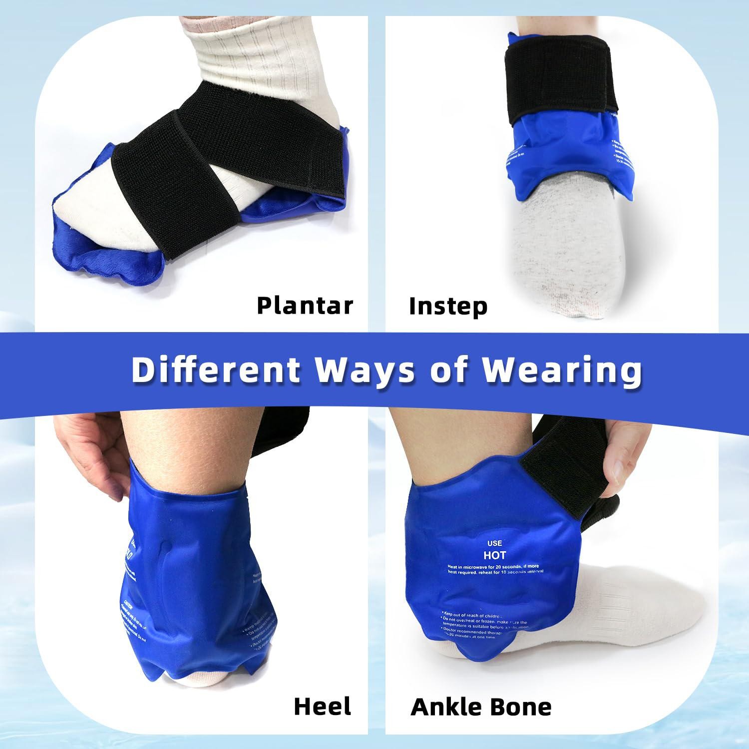 Ankle Brace Ice Pack Wrap Hot & Cold Therapy Large Reusable Gel Pack Sport Injur