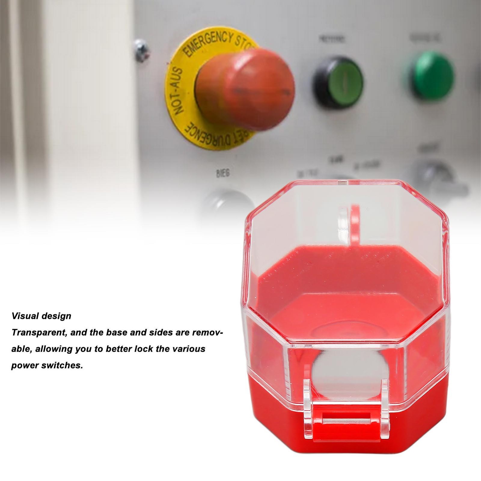 Emergency Stop Button Protective Cover Transparent Push Button Switch Lockout