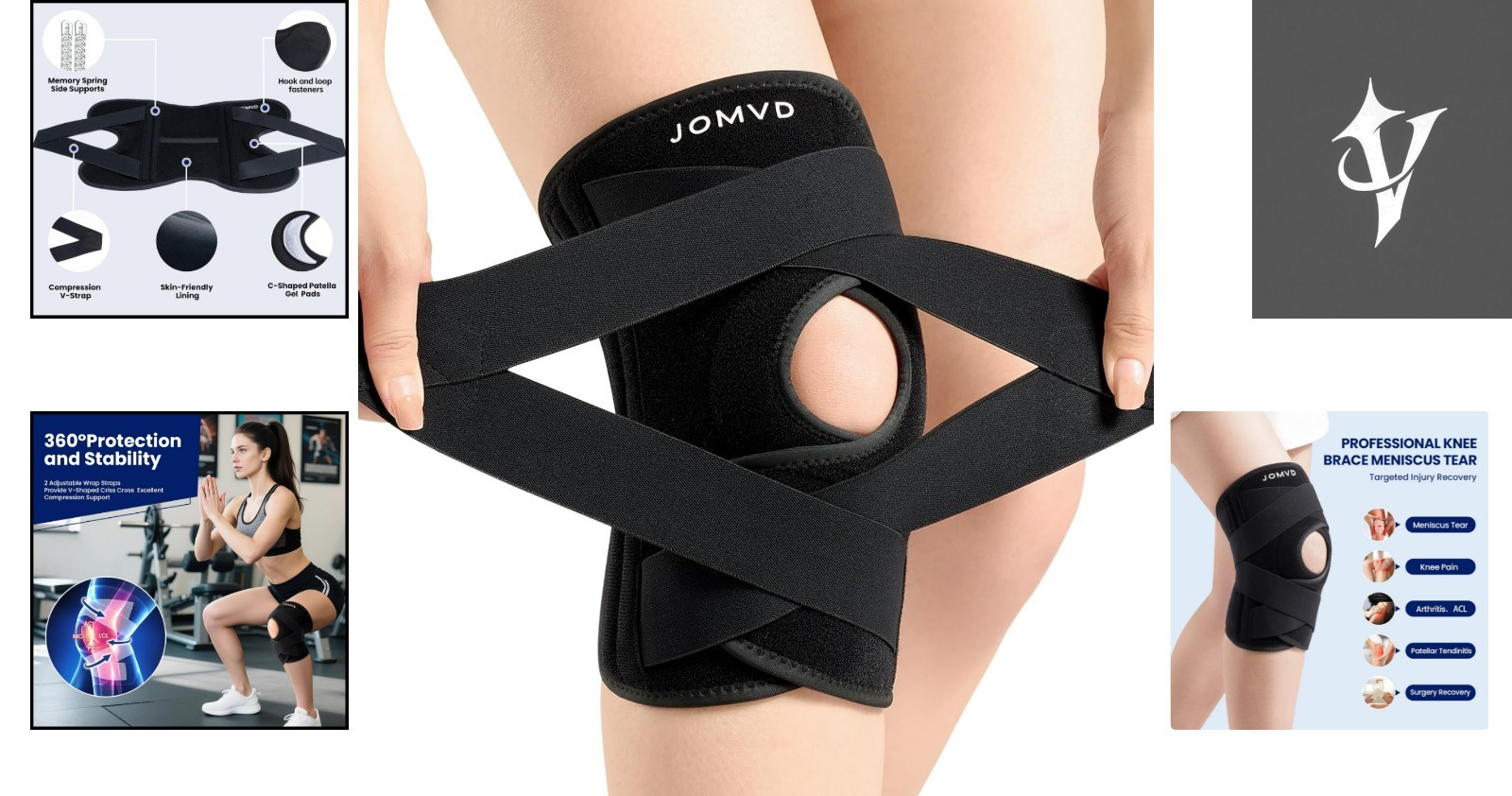 Knee Brace with Spring Stabilizers for Meniscus Tear & ACL Recovery – Medium