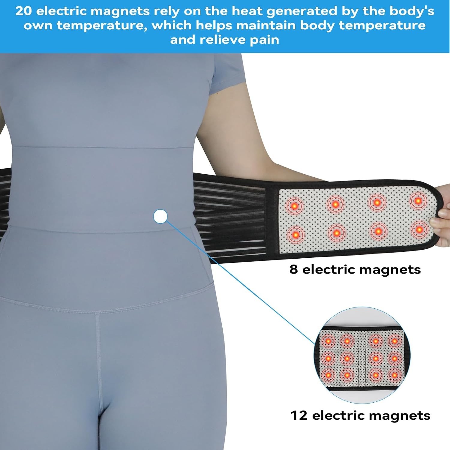 X-Large Tourmaline Magnetic Back Brace – Soothing Lumbar Support for Pain Relief