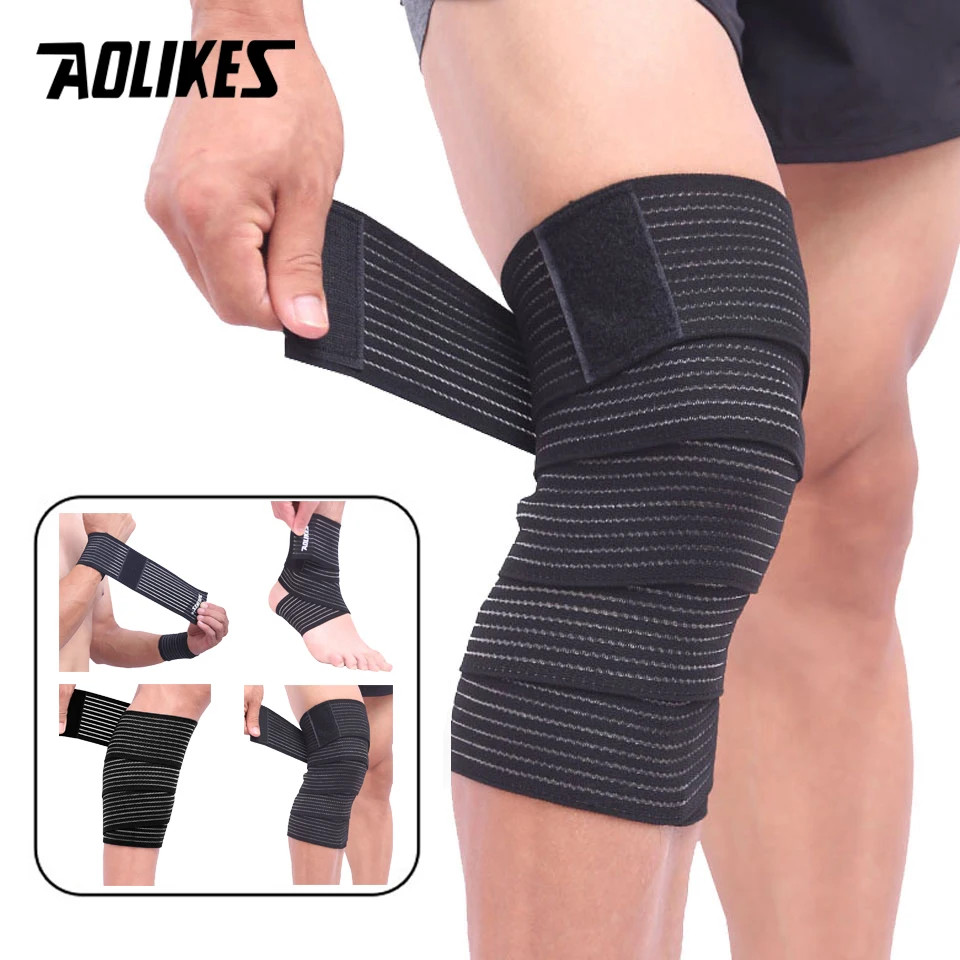 AOLIKES 1PC 40-180cm Compression Bandage Protector Knee Support Brace Sports Ela