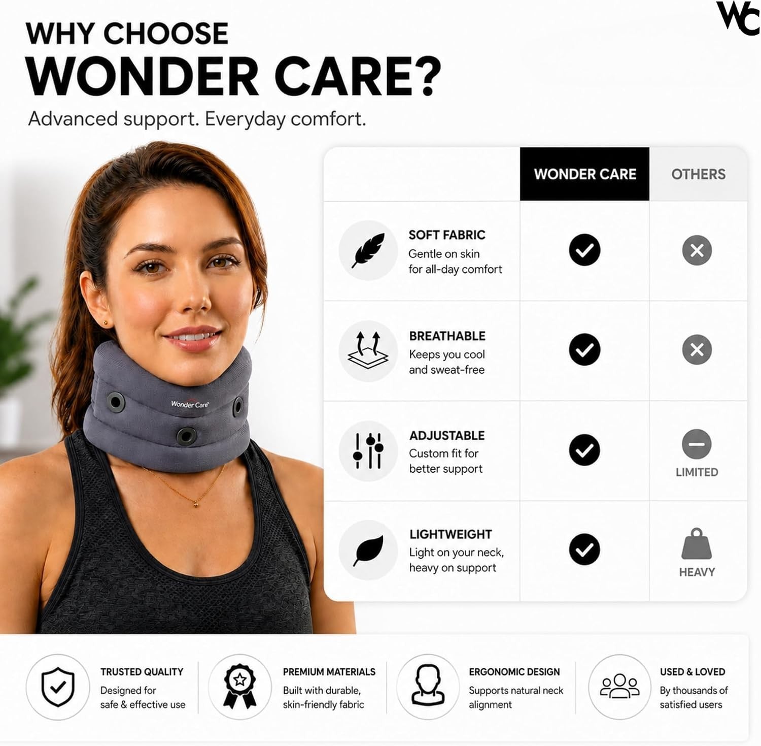 Adjustable Cervical Collar Neck Support Sleeping Neck Brace Relief Adjustable