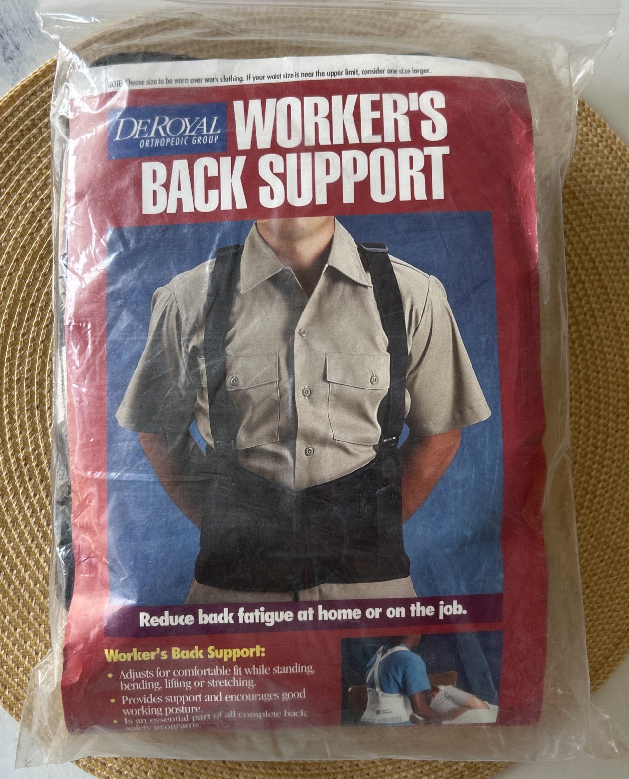 DeRoyal Three-D Orthopedic Worker’s Back Support XXL Black NEW