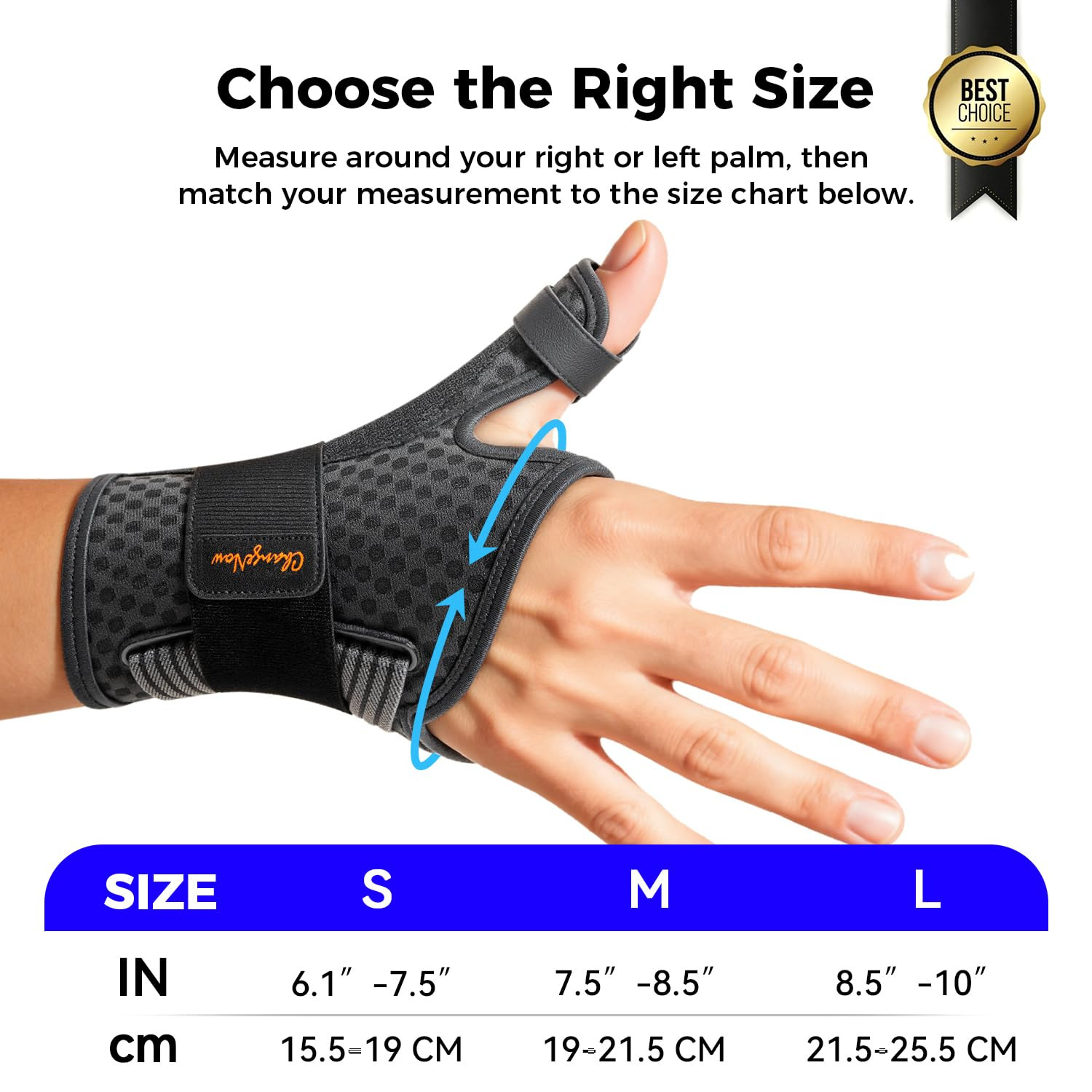 Medical-Grade Pain Relief Thumb Spica Splint, Right/Left Hand Thumb Brace | U…