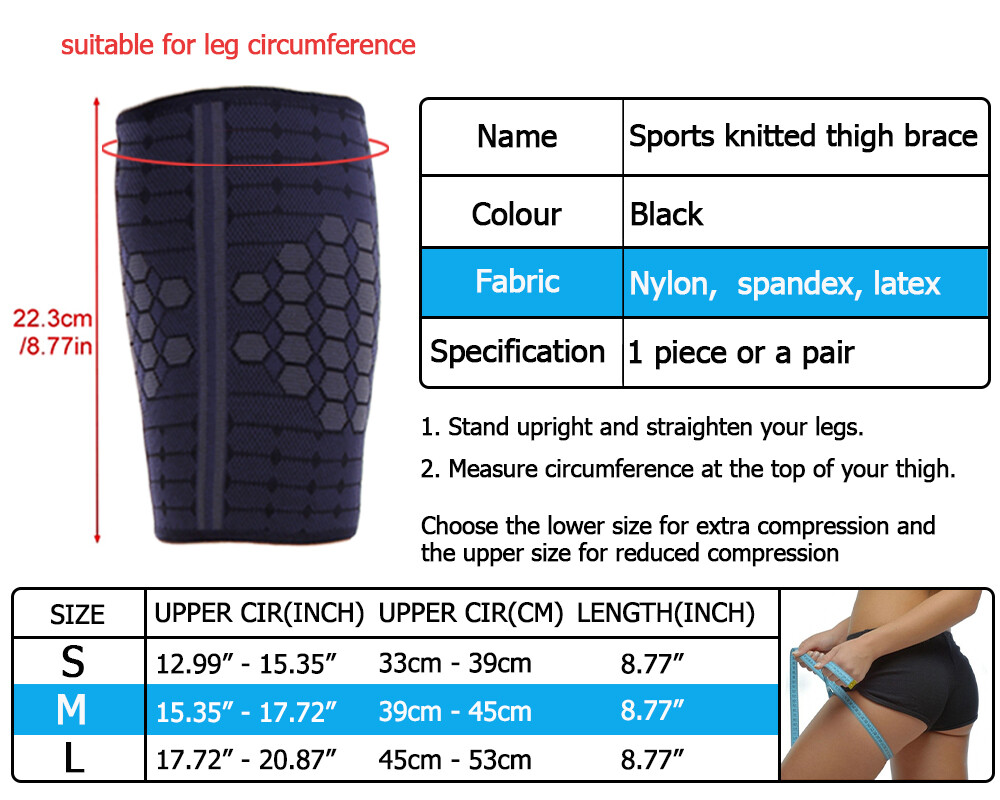 Leg High Thigh Brace Support Hamstring Compression Sleeve Pain Relief Running