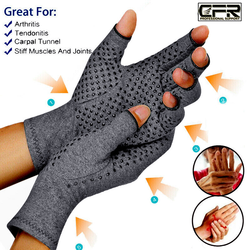 Copper Compression Gloves Carpal Tunnel Arthritis Pain Relief Therapeutic Braces