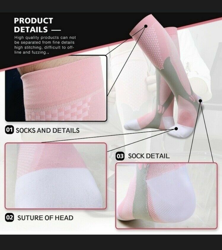 Compression Socks 20-30mmHg Support Miracle Calf Leg Sport Men Women (S~XXL)