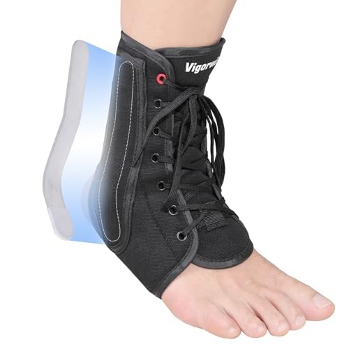 Ankle Brace for Sprained Ankle, Black Lace up Ankle Brace, Large Dark Black