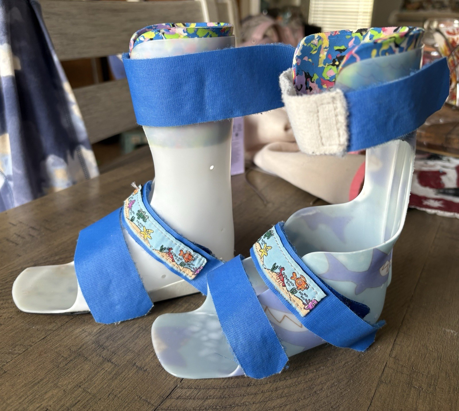2 Youth AFO Ankle Foot Orthosis – Left, Non-Hinge,Ankle, Patterned, Sharks Night