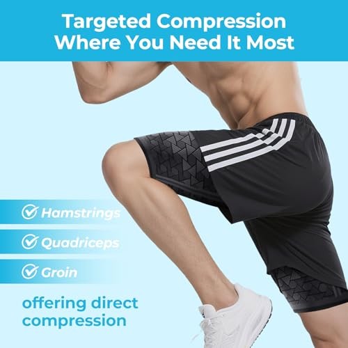 Thigh Compression Sleeves (1 Pair), Upper Leg Sleeves, Hamstring & Quad Medium