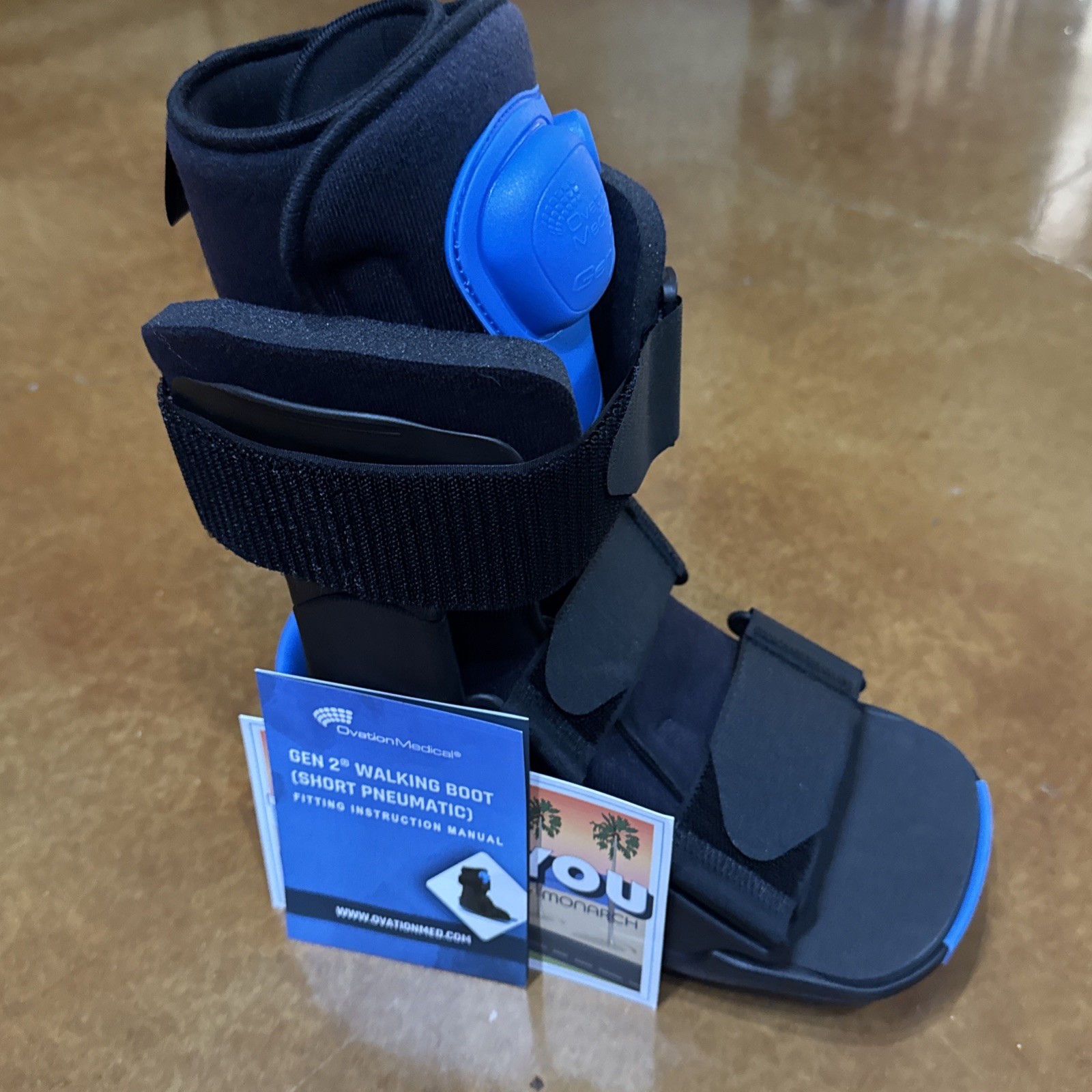 Walking Boot Pneumatic Pump Ovation Medical Gen2 Short Blue size Small NWT
