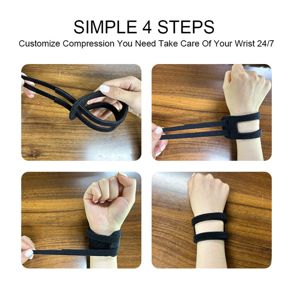 4x Black Adjustable Wrist Brace Pain Support Wrist Brace For TFCC Wrist Band USA