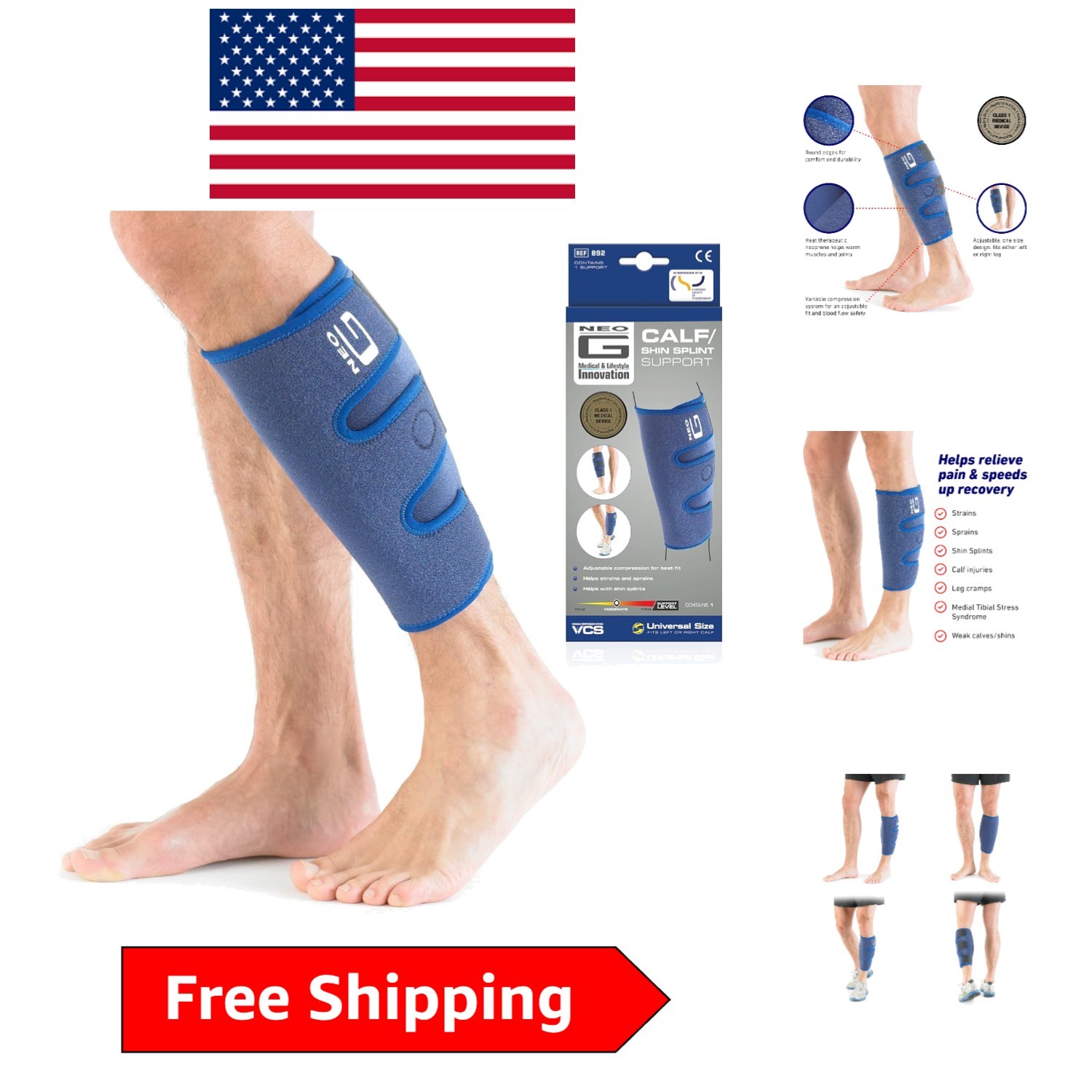Adjustable Calf Brace for Shin Splints – Perfect for Running and Sports Recovery
