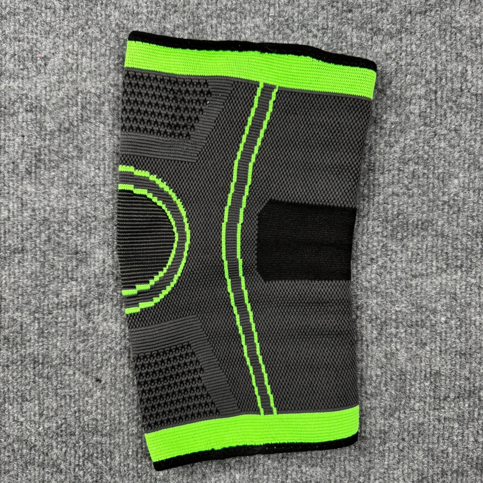 Professional Compression Knee Sleeve – Neon Green & Gray-High Elasticity Support