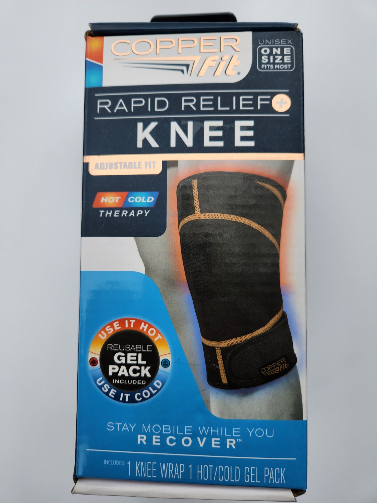 Copper Fit Rapid relief KNEE Unisex one size fits most. New/Open Damaged box.