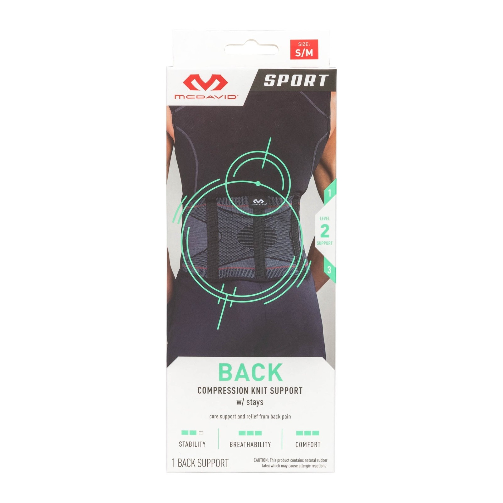 McDavid Back Compression Knit Support S/M Lower Back Brace FREESHIP