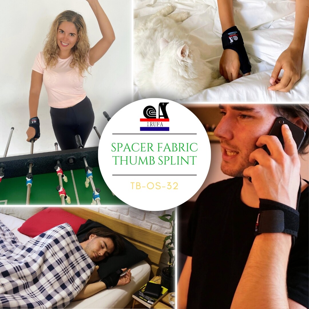 IRUFA, Spacer Fabric CMC Thumb Splint Brace Splint Support Wrap Spica