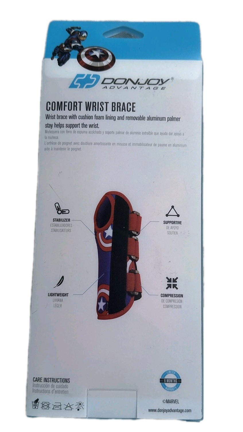 Marvel CAPTAIN AMERICA Comfort Wrist Brace Moderate YOUTH LEFT MSRP $19.99
