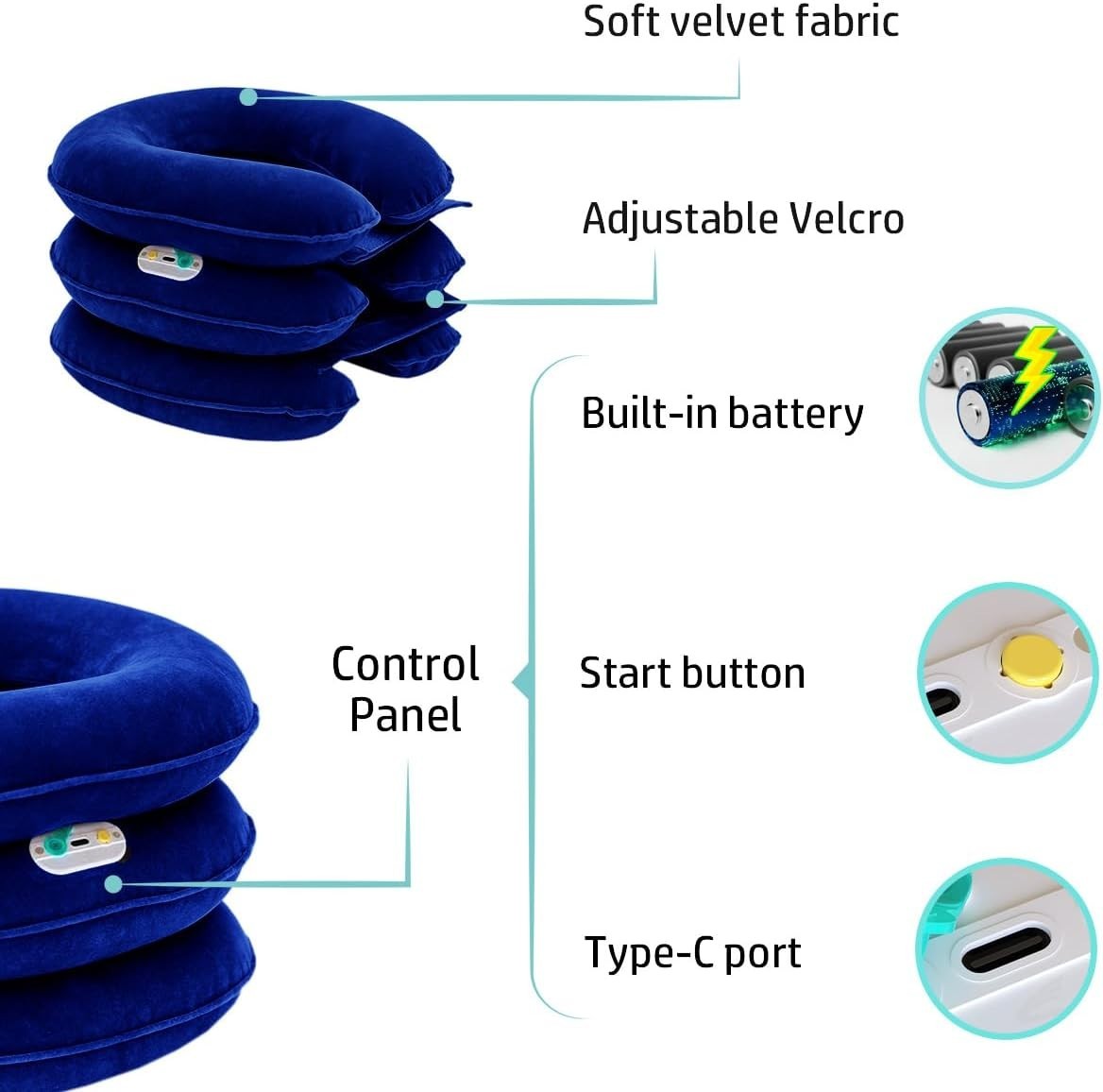 Electric Pump Cervical Neck Traction Device for Neck Pain Relief, One-Click-t…