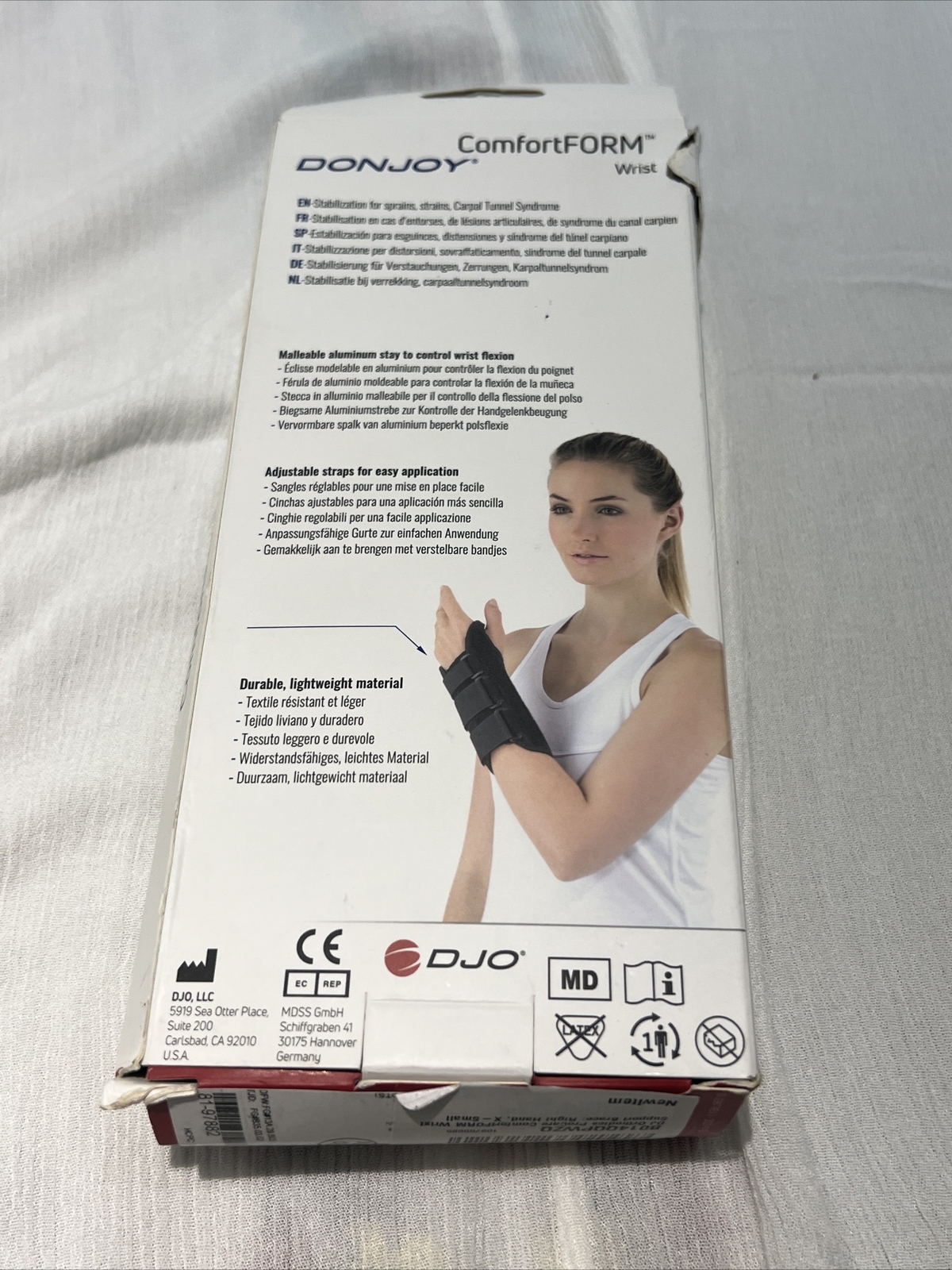 DONJOY COMFORT FORM WRIST SUPPORT BRACE SMALL RIGHT HAND Open Box Xs
