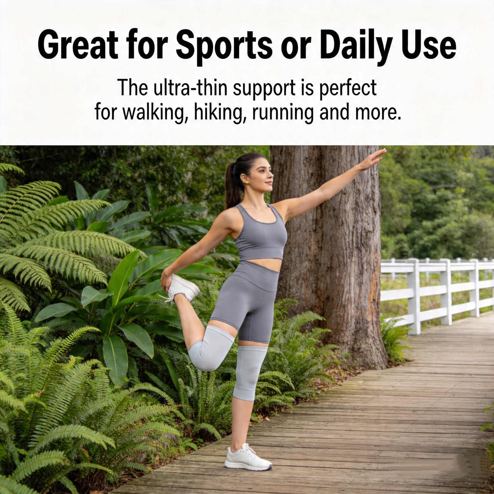 Jrroc Premium Bamboo Knee Compression Sleeve, 2 X-Large, Black+Gray- X-Large