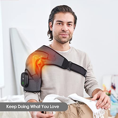 Heated Shoulder Wrap, Shoulder Heating Pads Massager for Men Women, Electric