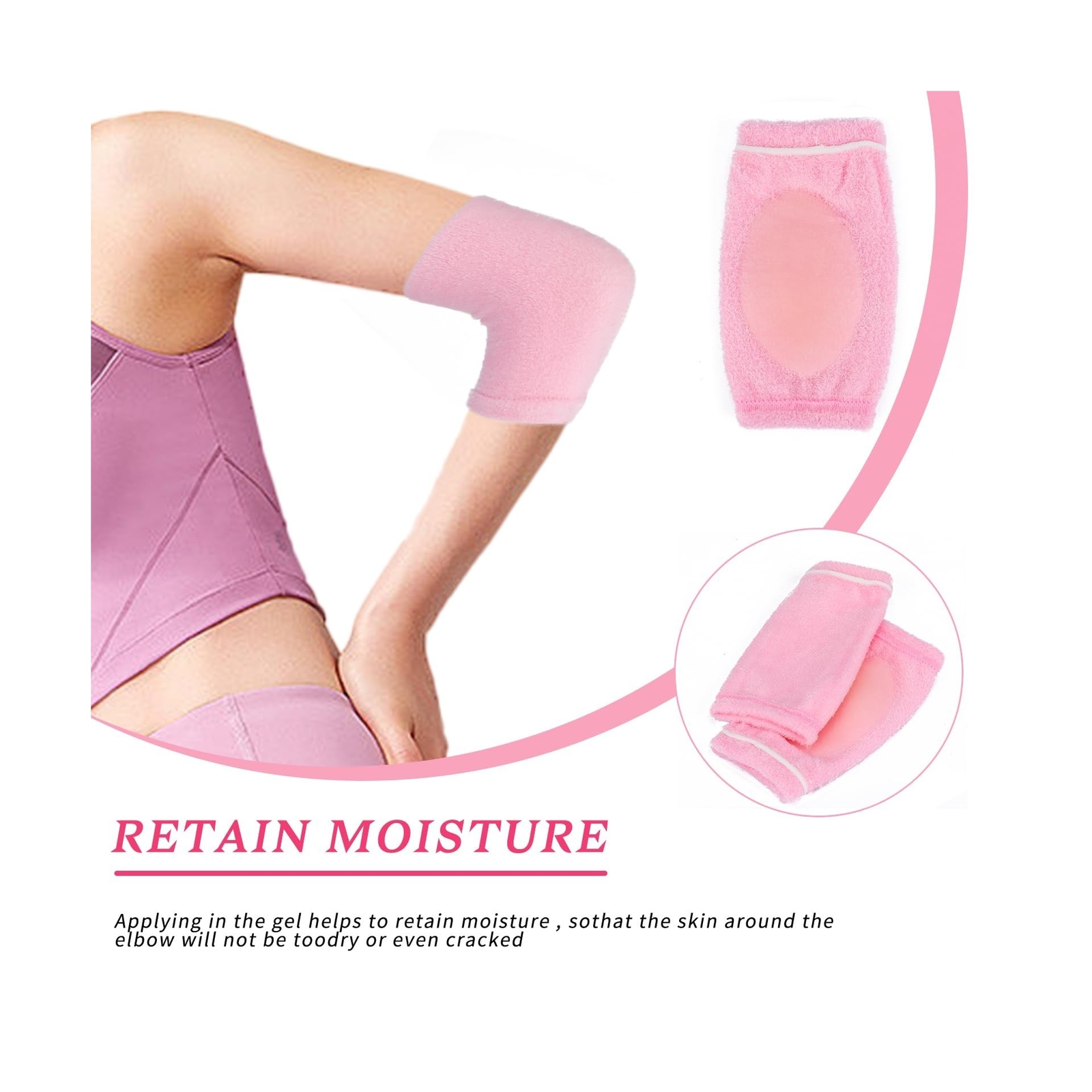 2 Pairs Elbow Moisturizing Sleeve Elbow Gel Cover Heel Socks Elbow Sleeves El…