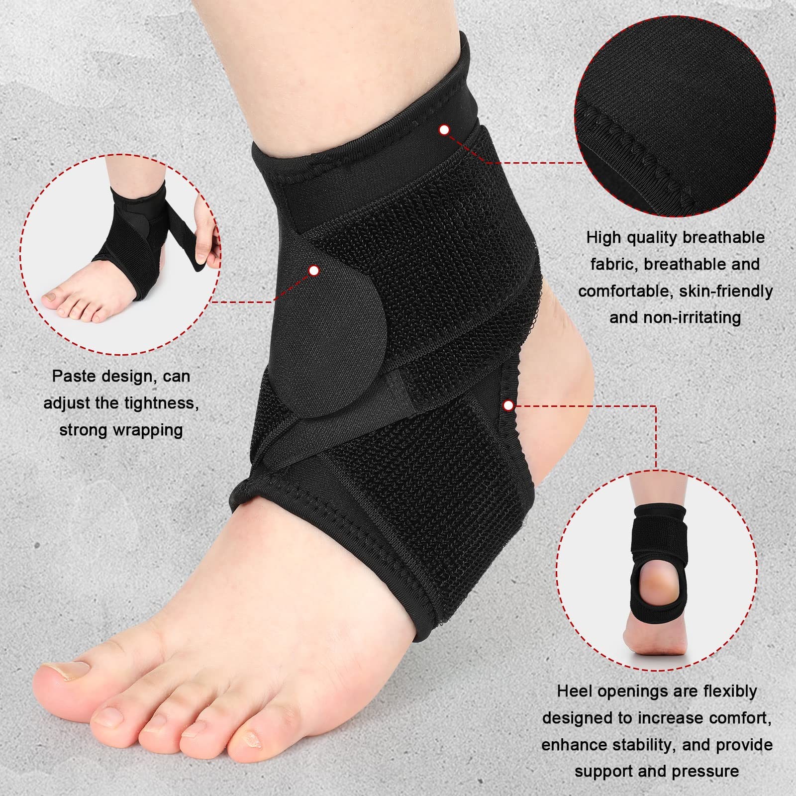 2 Pcs Ankle Brace Kid Ankle Support Youth Neoprene Lace up Compression Sleeve…