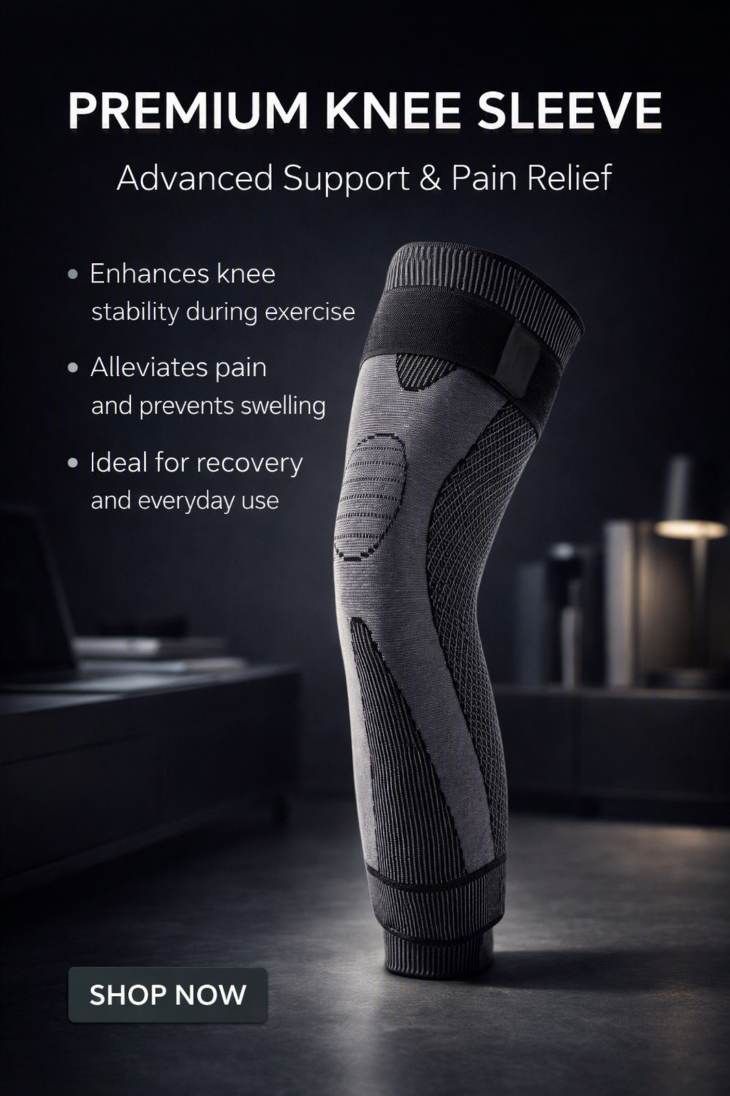 Long Compression Knee Sleeve Full Leg Support Brace Joint Pain Relief Gym 1Piece