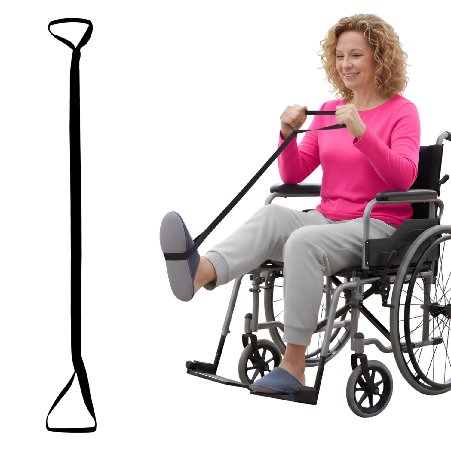 35″ Leg Lifter Mobility Strap Multi Loops Post Surgery Aid Hip Knee Wheelchair