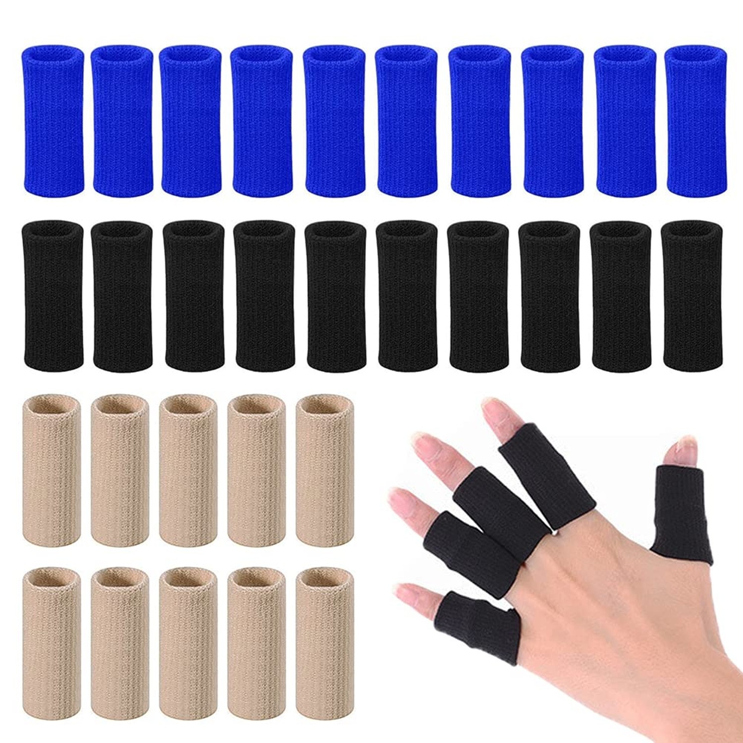 Finger Arthritis Sleeves (30Pcs), Elastic Thumb Splint Brace Support Protecto…
