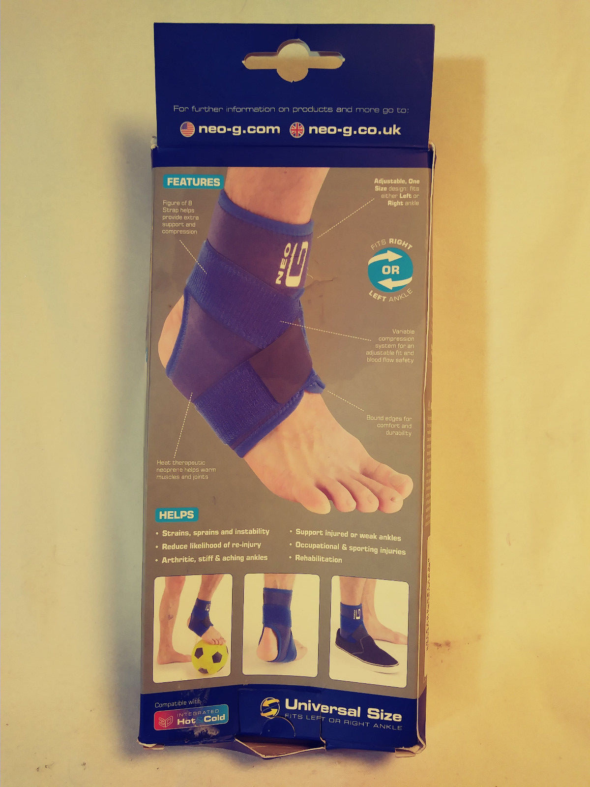 NEO G ANKLE SUPPORT W/ FIGURE OF 8 STRAP CLASS 1 MEDICAL DEVICE FREE SHIPPING