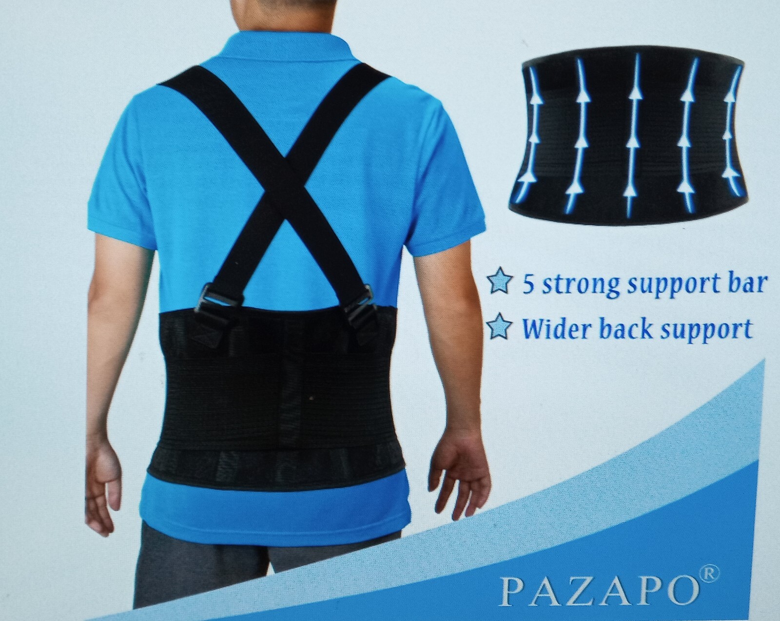 PAZAPO Back Brace Men / Women Lower Lumbar Support for Heavy Lifting XL-XXL #82