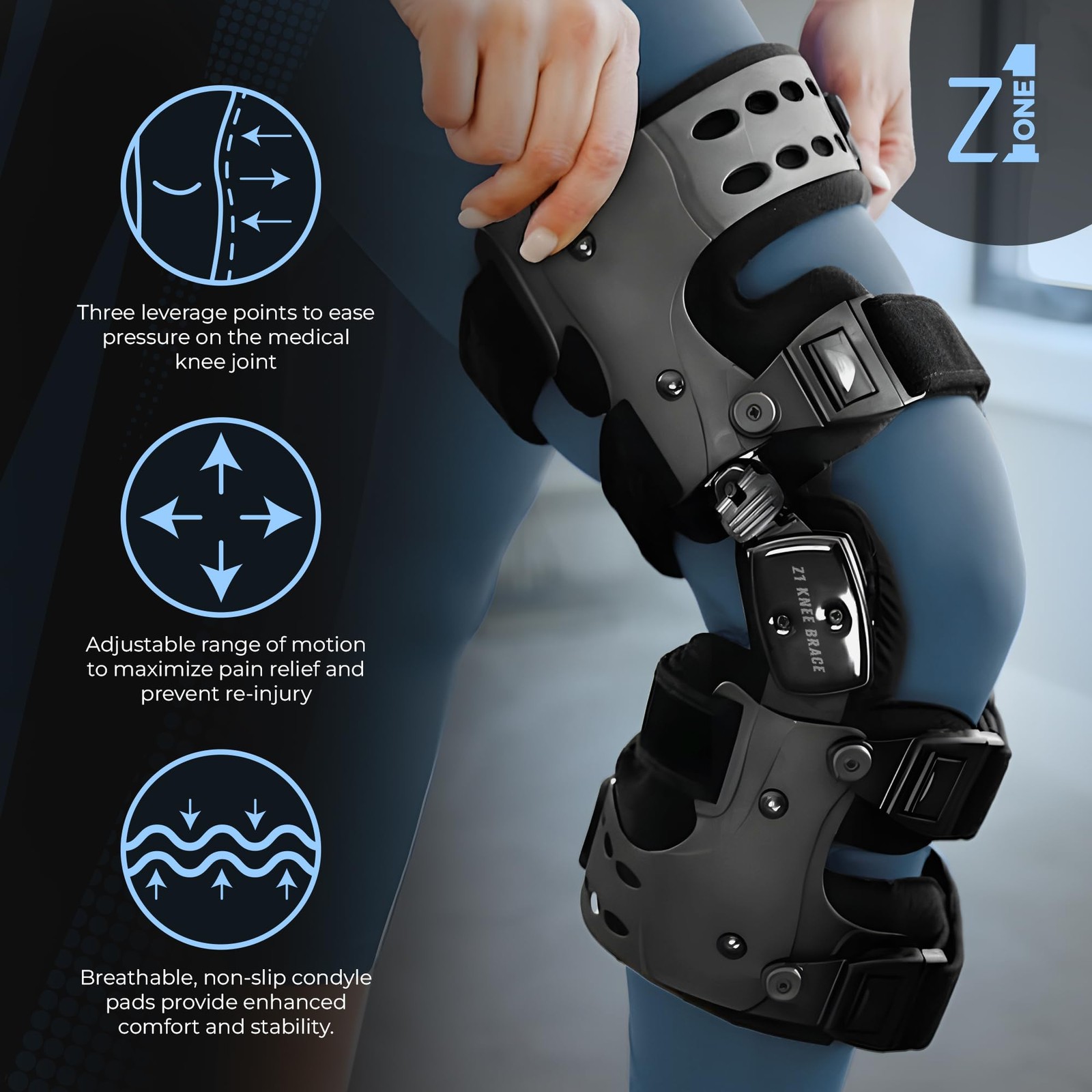 Z One Z1 K8 Eco Assist Oa Unloader Knee Brace – Support For Osteoarthritis –