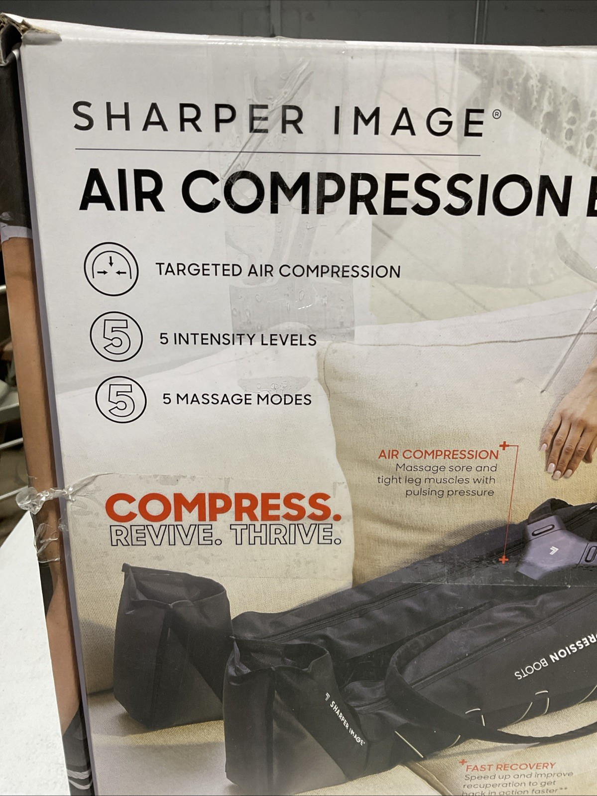 SHARPER IMAGE AIR COMPRESSION Flex BOOTS Small/Medium blue