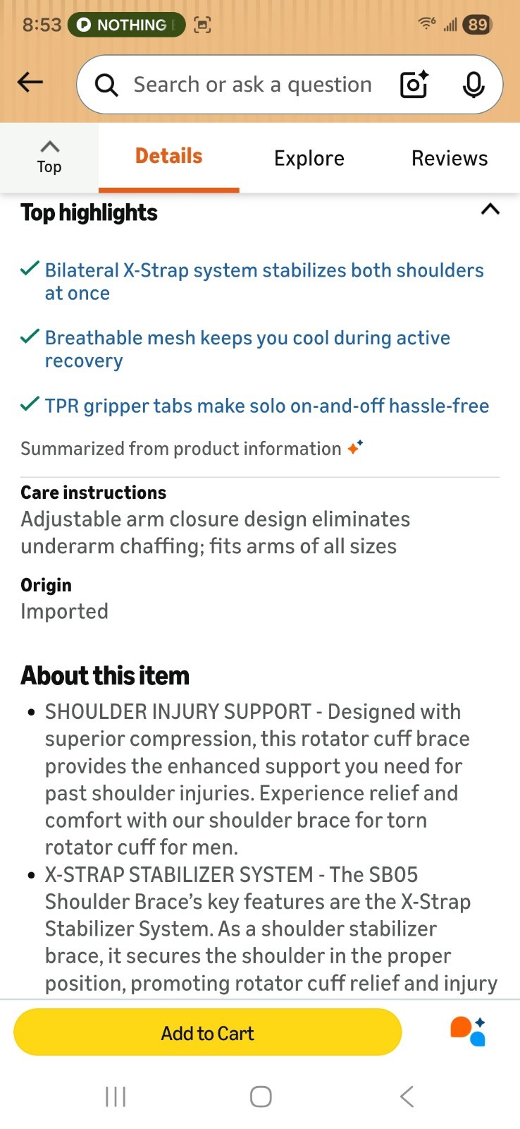 EVS Shoulder Brace(XL)