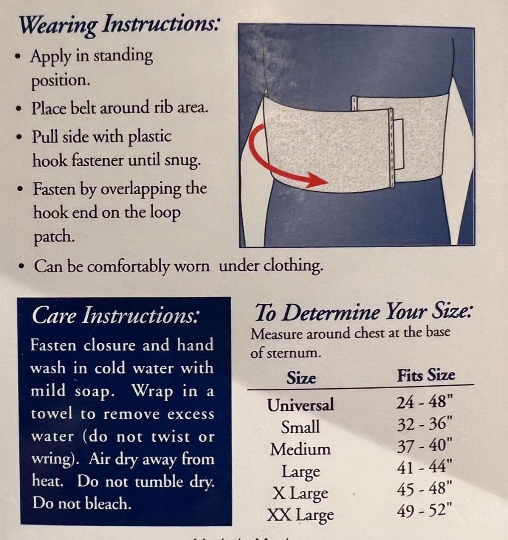 FLA Hospital Grade Rib Belt For Men (White) Large (41-44″)