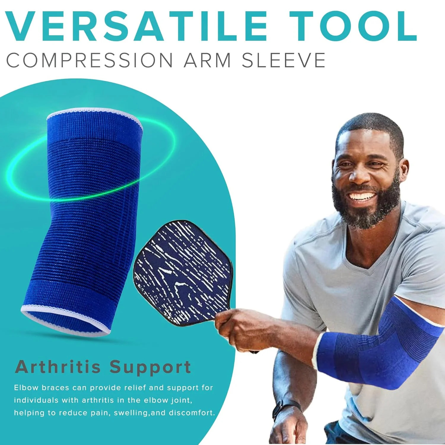 Elbow Compression Sleeve – 2 Pack for Tennis, Arthritis & Joint Support