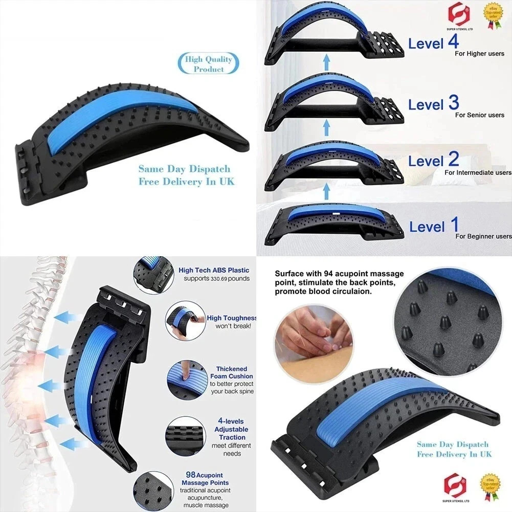 == Back Stretcher Spine Board Pain Relief Lumbar Support Adjustable Ortho