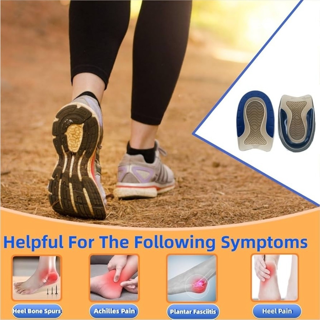 2 Pair Kids Heel Cups for Heel Pain Sport Shock Absorbing Lightweight (Kids 3-7)