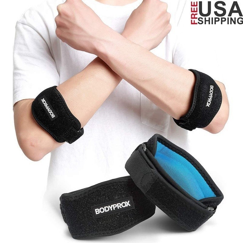 Adjustable Elbow Braces Compression Gel Pads Tendinitis Relief Sports Injuries
